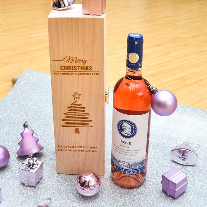 Scatola per vino personalizzata - Star Christmas Tree