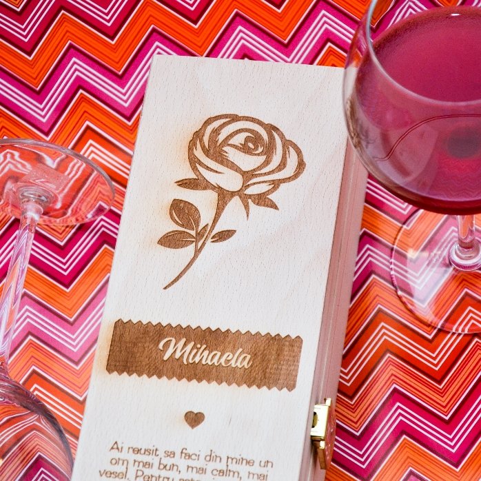Scatola di vino personalizzata - La rosa dell