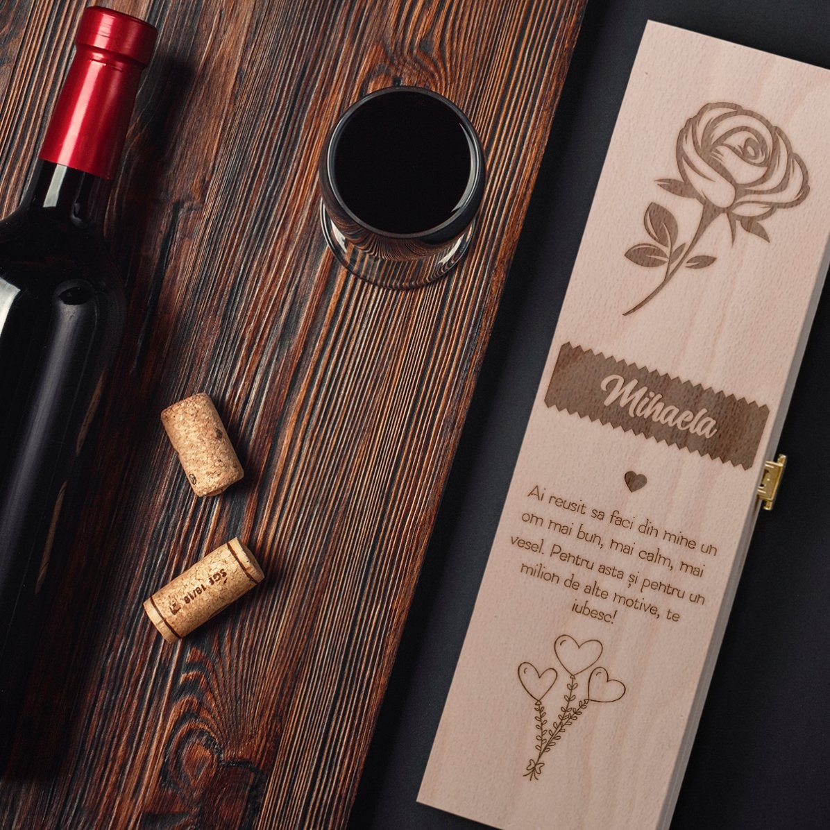 Scatola di vino personalizzata - La rosa dell