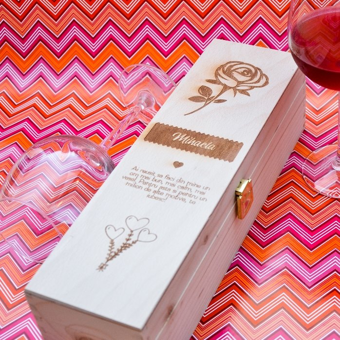 Scatola di vino personalizzata - La rosa dell
