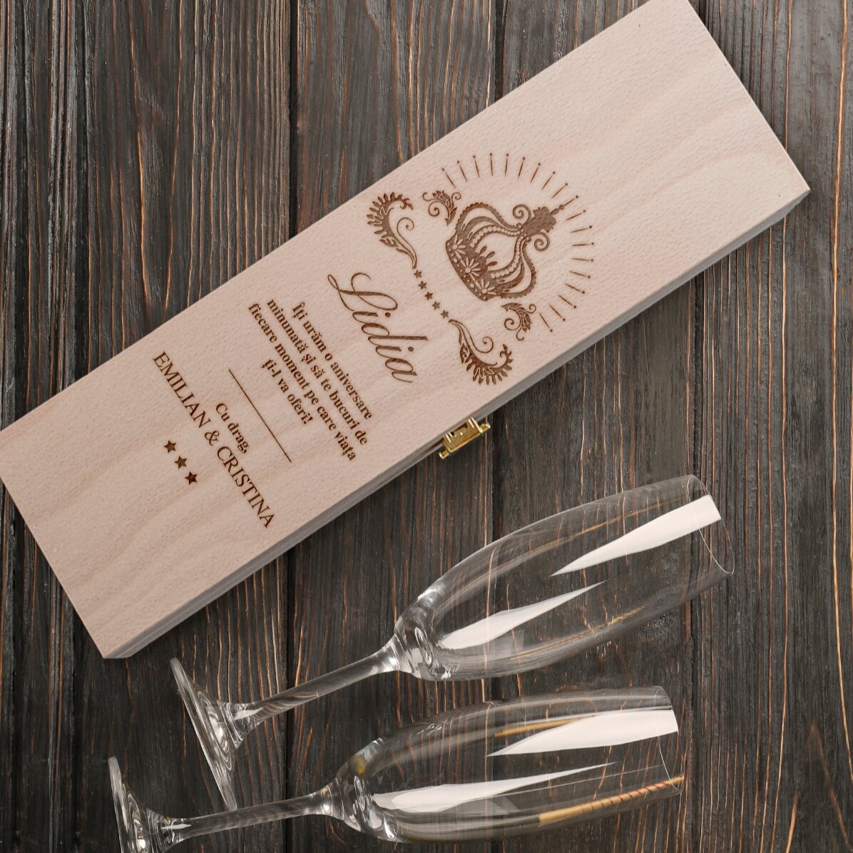 Scatola per spumante personalizzata con scritta - Crown