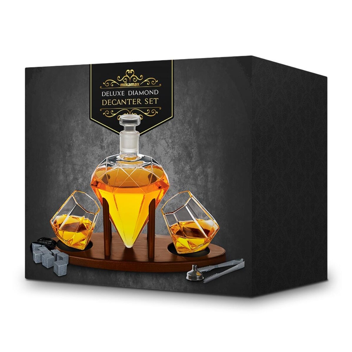Decantatore Deluxe Diamant con due bicchieri