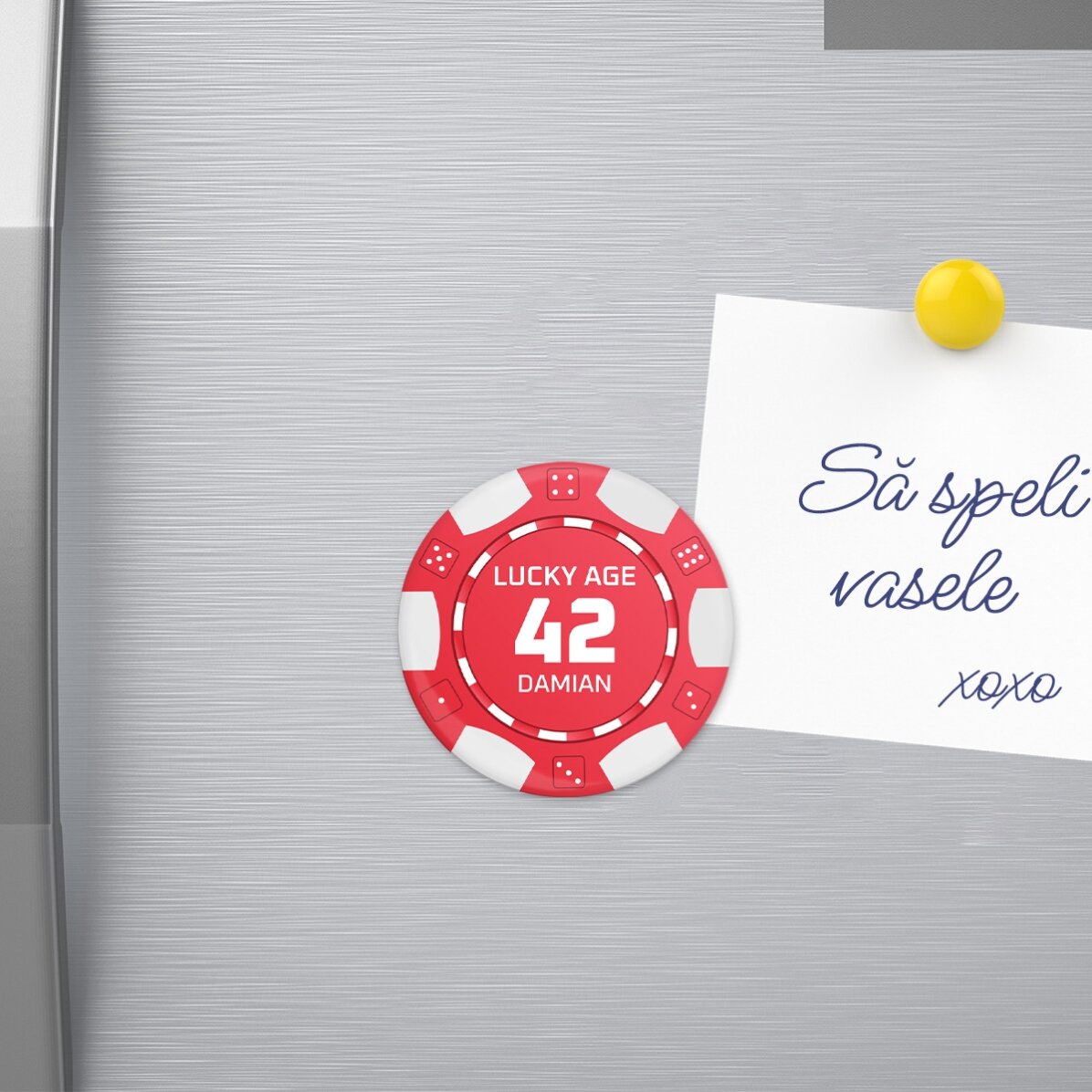 Personalised bottle opener with message - Poker Chip