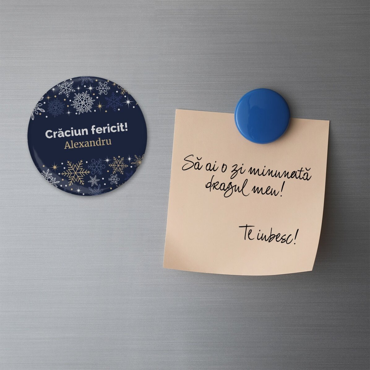 Apribottiglie con magnete personalizzato con scritta - Cornice natalizia
