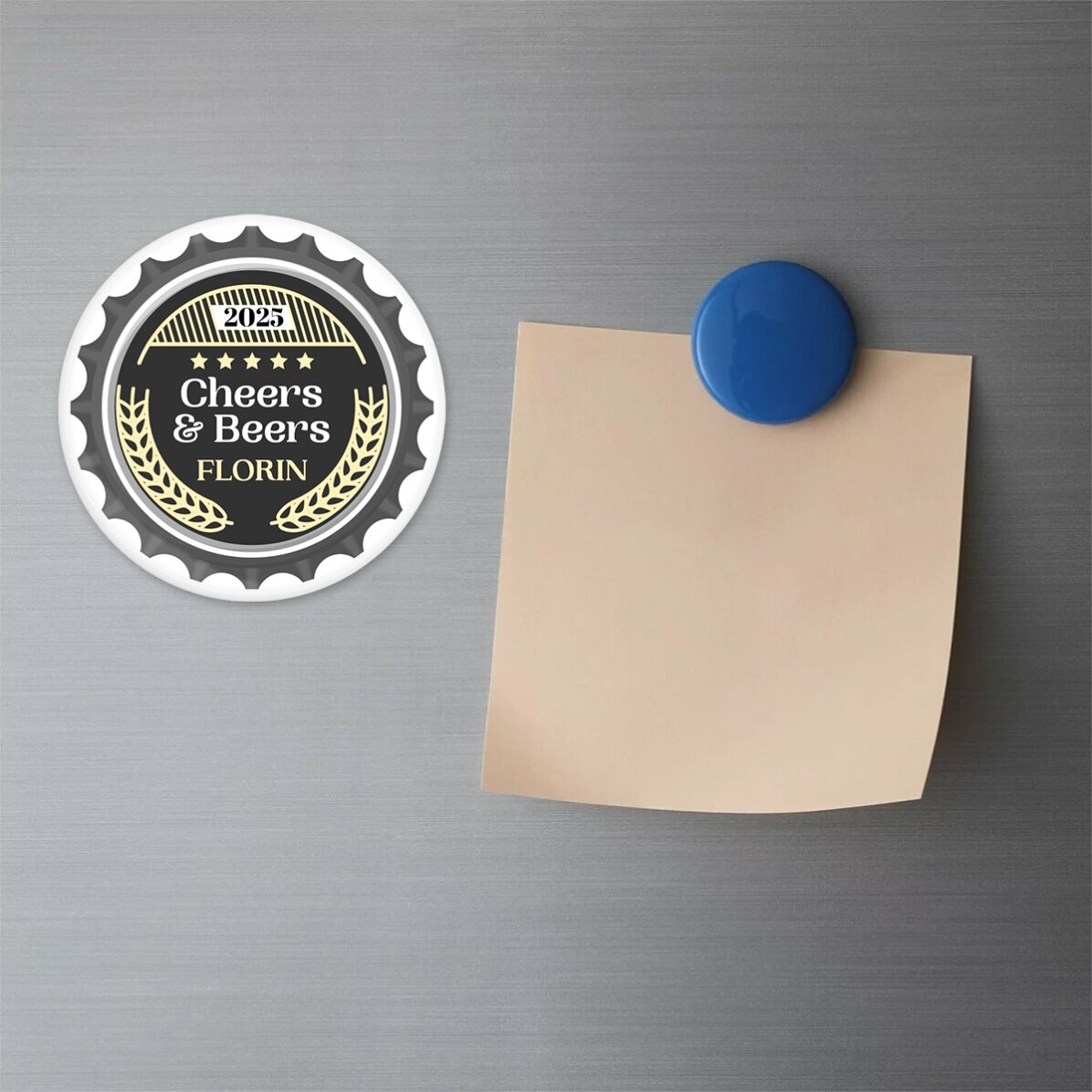 Apribottiglie con magnete personalizzato con scritta - Cheers
