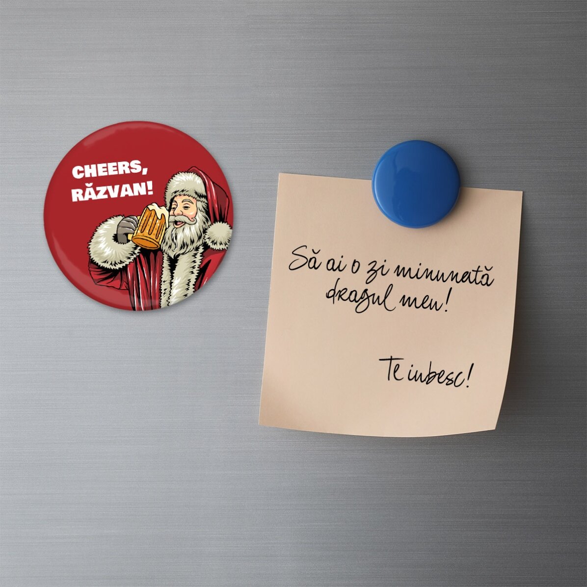 Apribottiglie con magnete personalizzato con scritta - Babbo Natale
