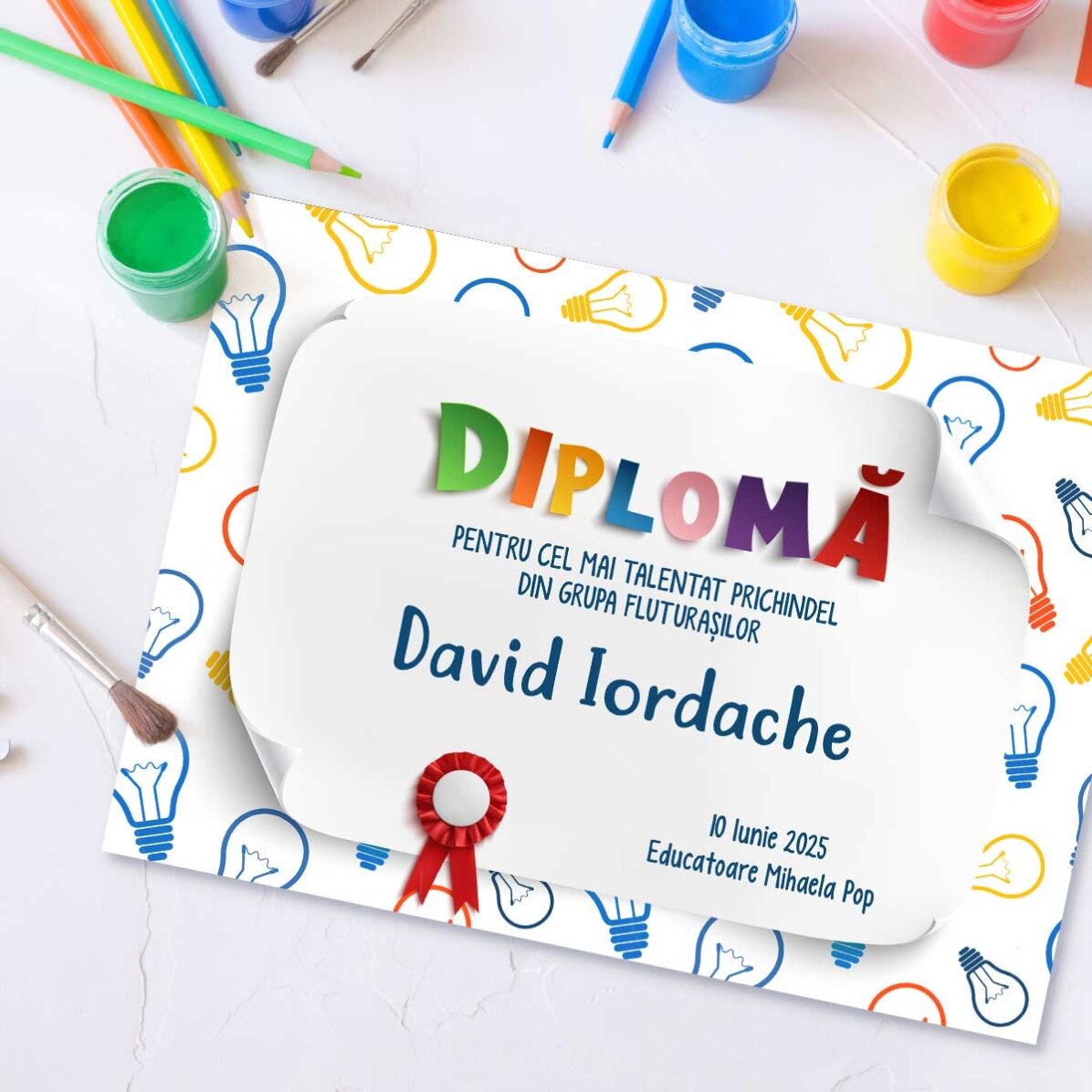 Diploma personalizzato con testo