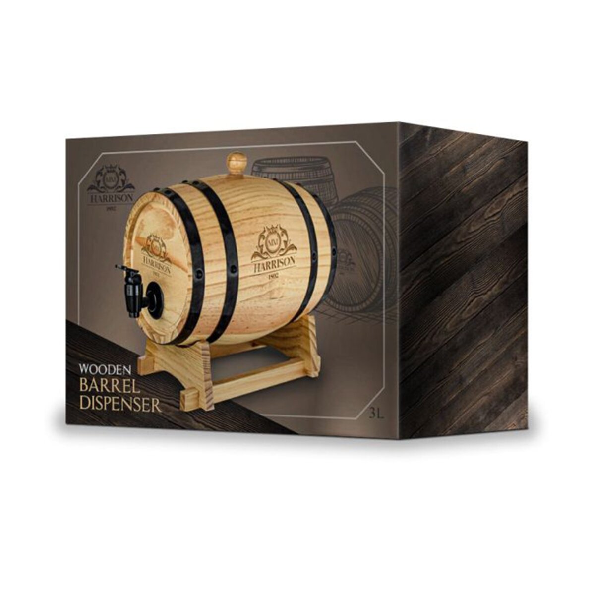 Dispenser per vino a forma di botte