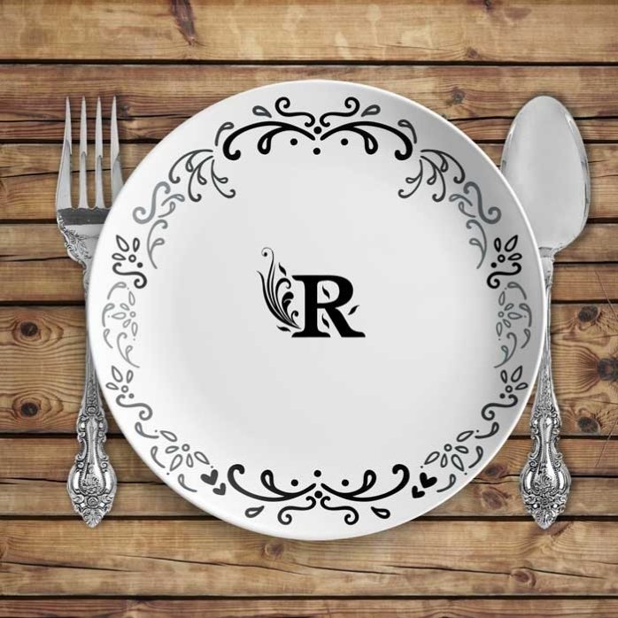 Piatto personalizzato con iniziale - Monogramma
