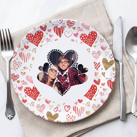 Piatto personalizzato con una foto - Cuori