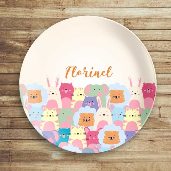 Piatto personalizzato con scritta - Animalietti