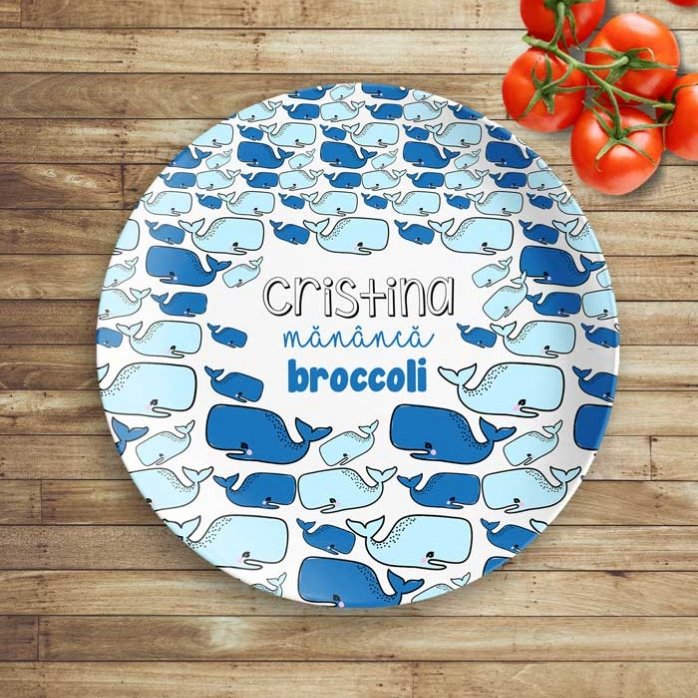 Piatto personalizzato con scritta - Balena