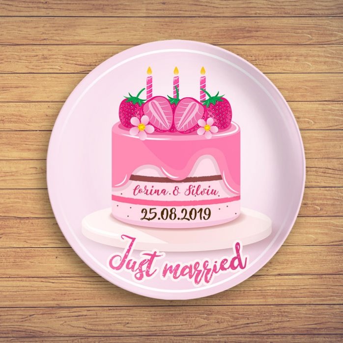Piatto personalizzato con scritta - Just married
