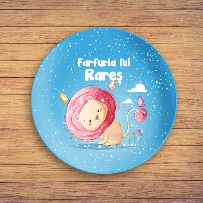 Piatto blu personalizzato con scritta