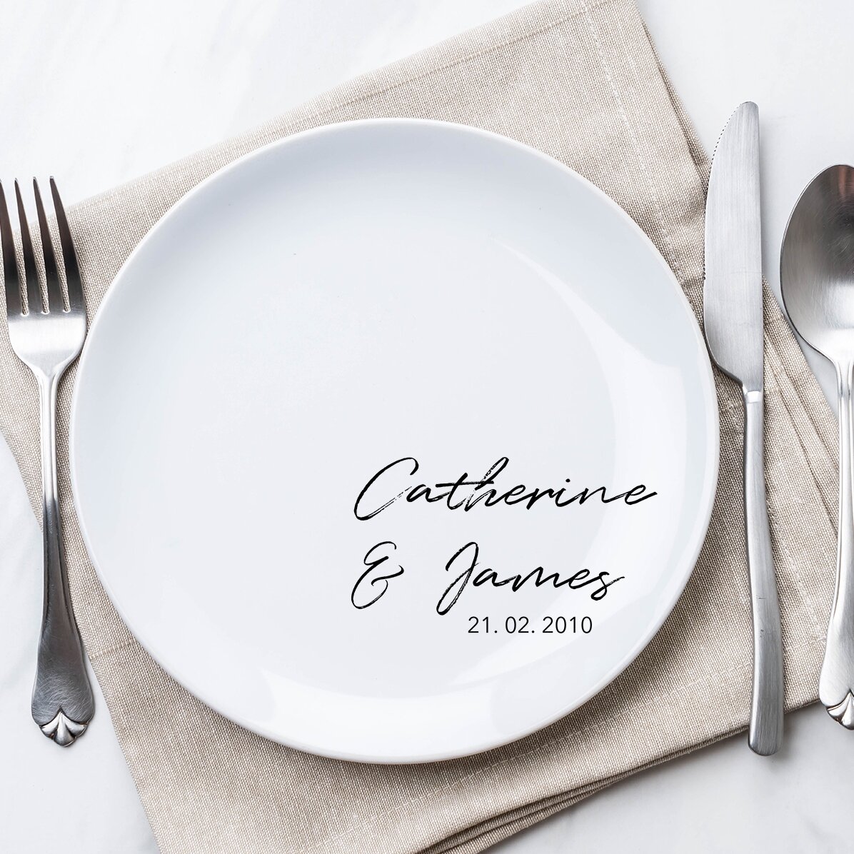 Piatto personalizzato con scritta - Modello Matrimonio