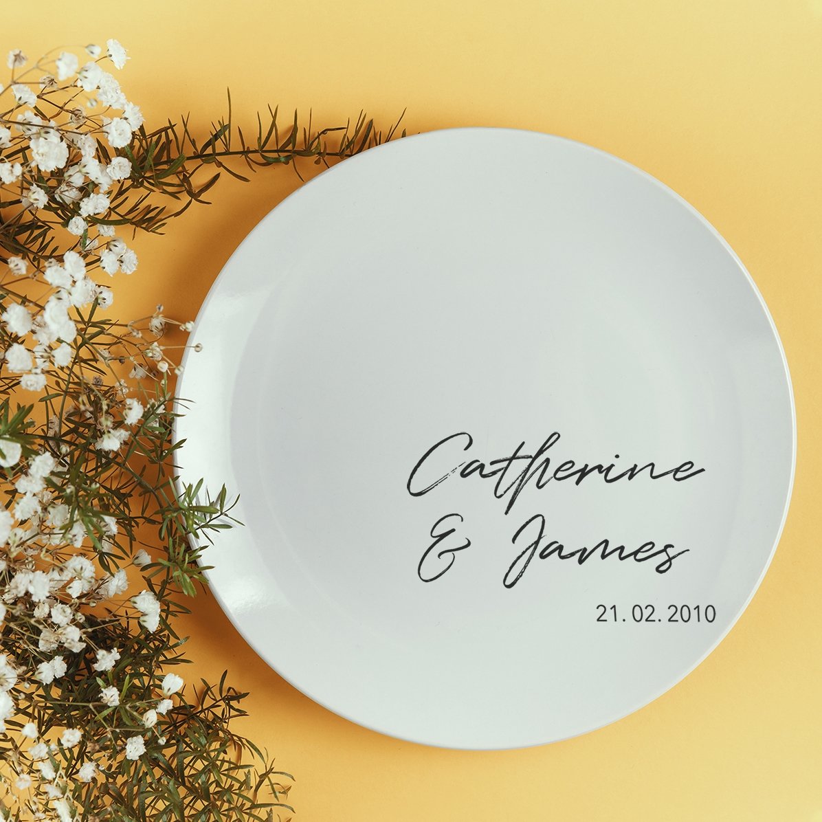Piatto personalizzato con scritta - Modello Matrimonio