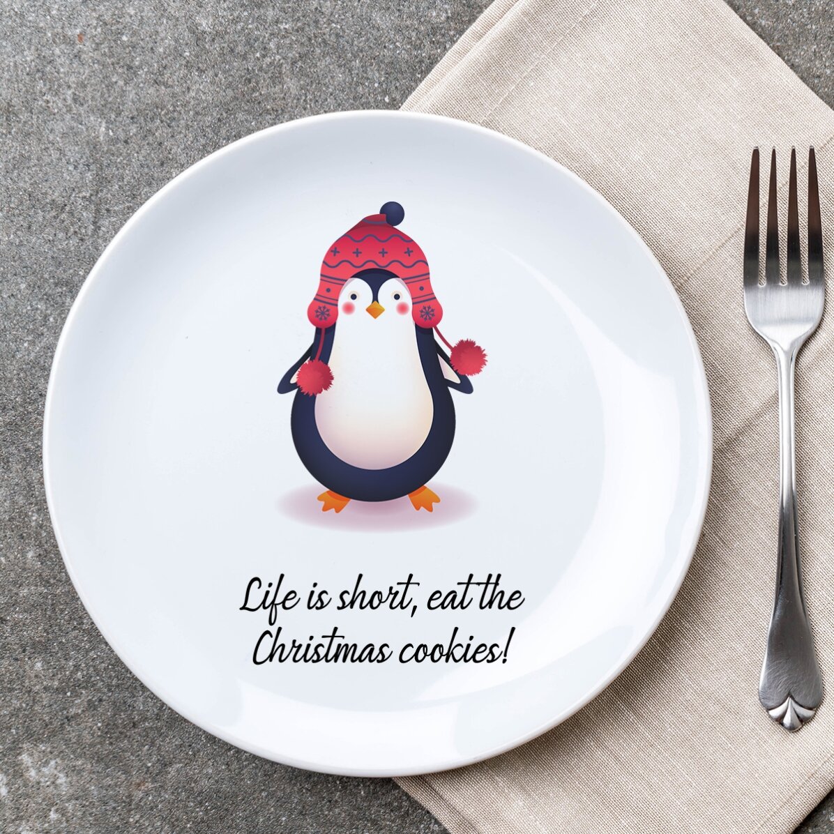 Piatto personalizzato con scritta - Penguin