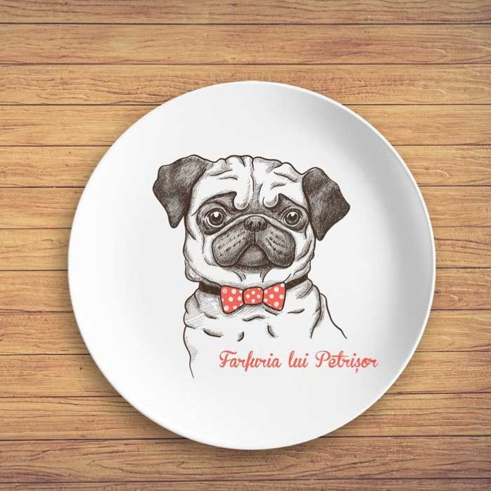 Piatto personalizzato con scritta - Pug life
