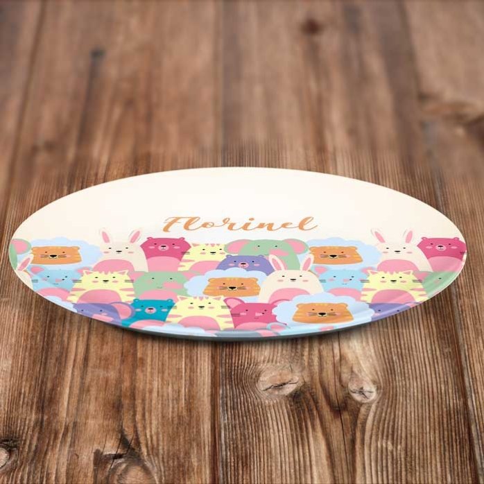 Piatto personalizzato con scritta - Animalietti
