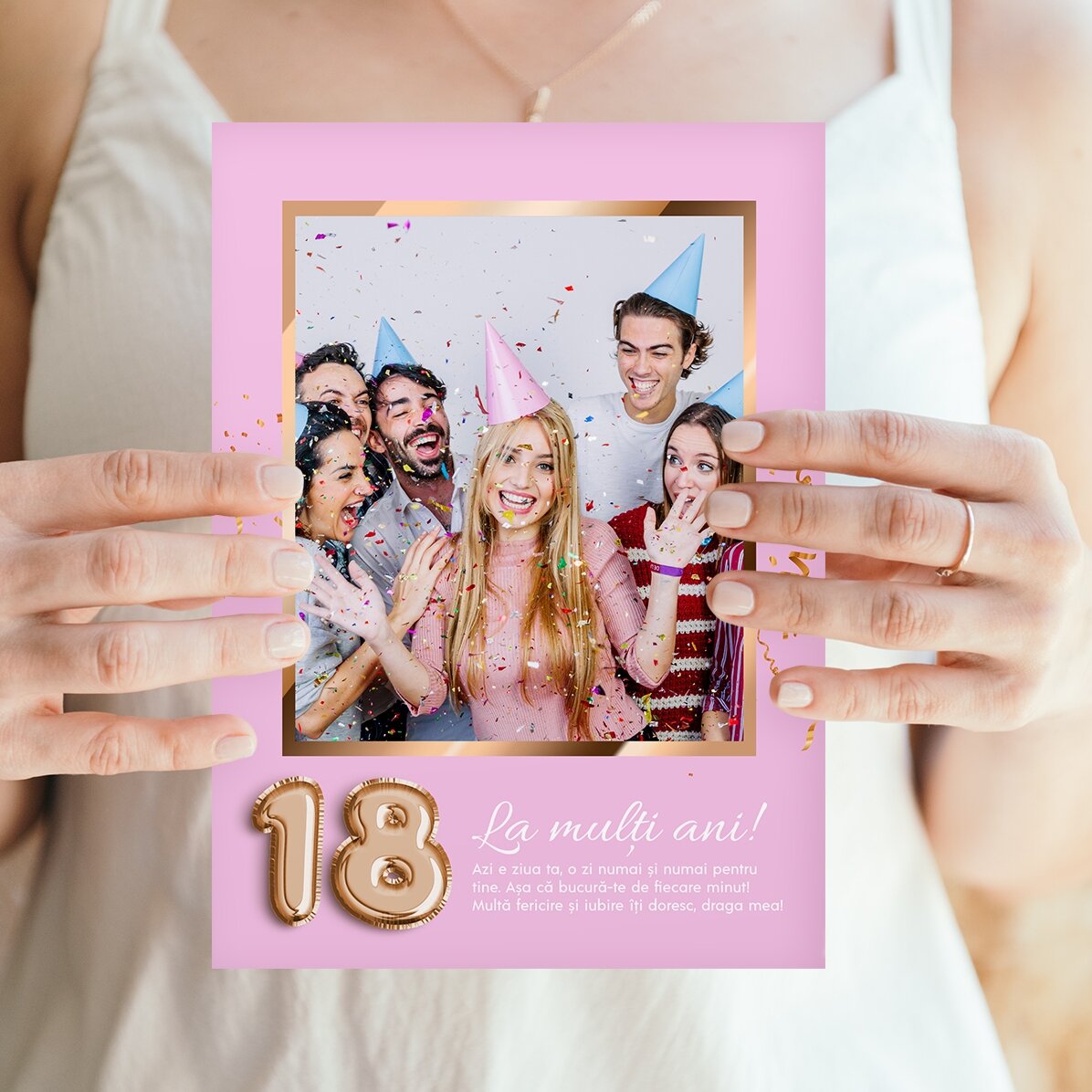 Biglietto di auguri magnetico personalizzato con foto, numero e messaggio per il compleanno