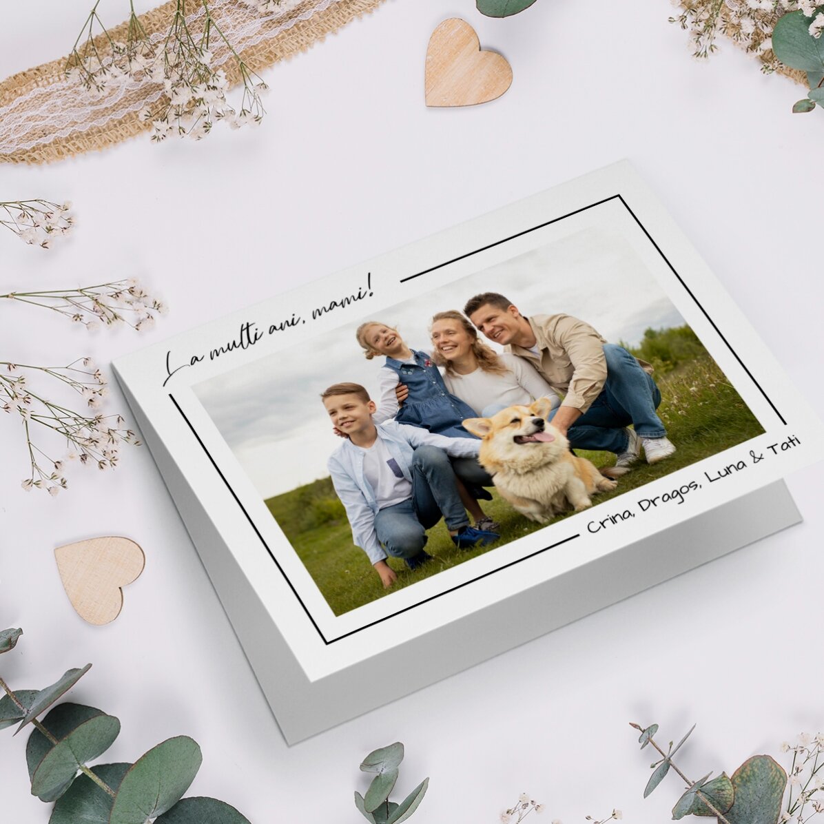 Biglietto di auguri personalizzato con una foto in formato orizzontale e un testo