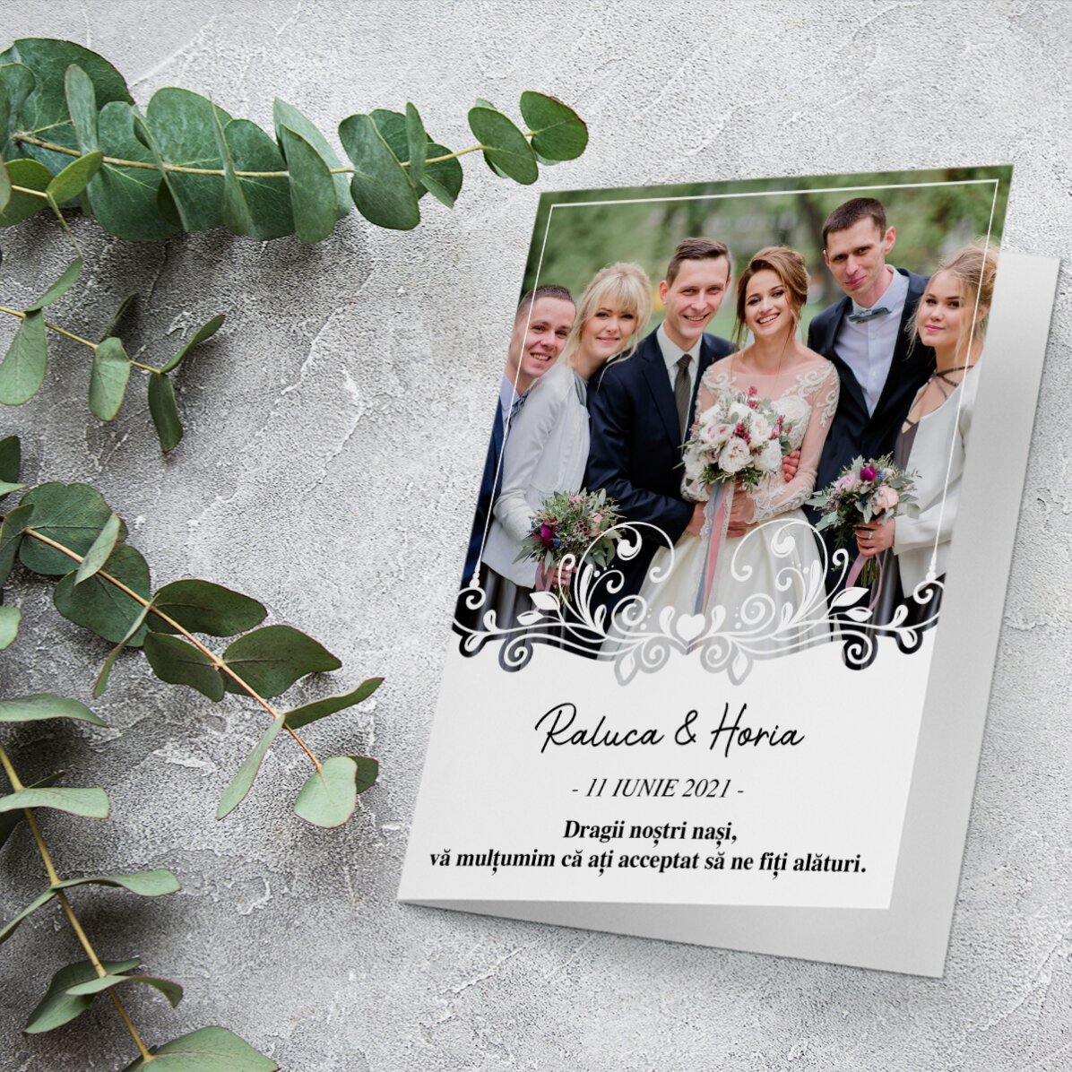 Biglietto di auguri personalizzato con foto e testo - Matrimonio