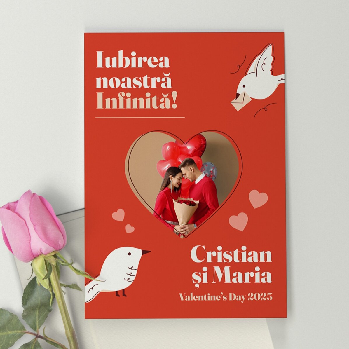 Biglietto di auguri personalizzato con foto e messaggio - Il nostro amore infinito