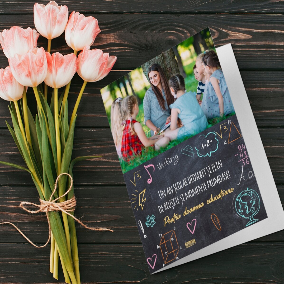 Biglietto di auguri personalizzato con foto e testo - Per gli insegnanti