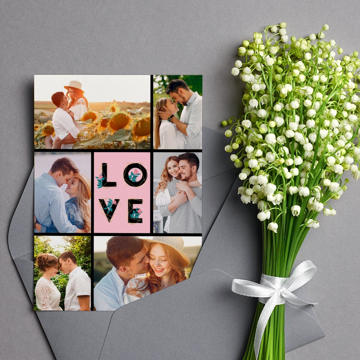 Biglietto di auguri personalizzato con foto - Love