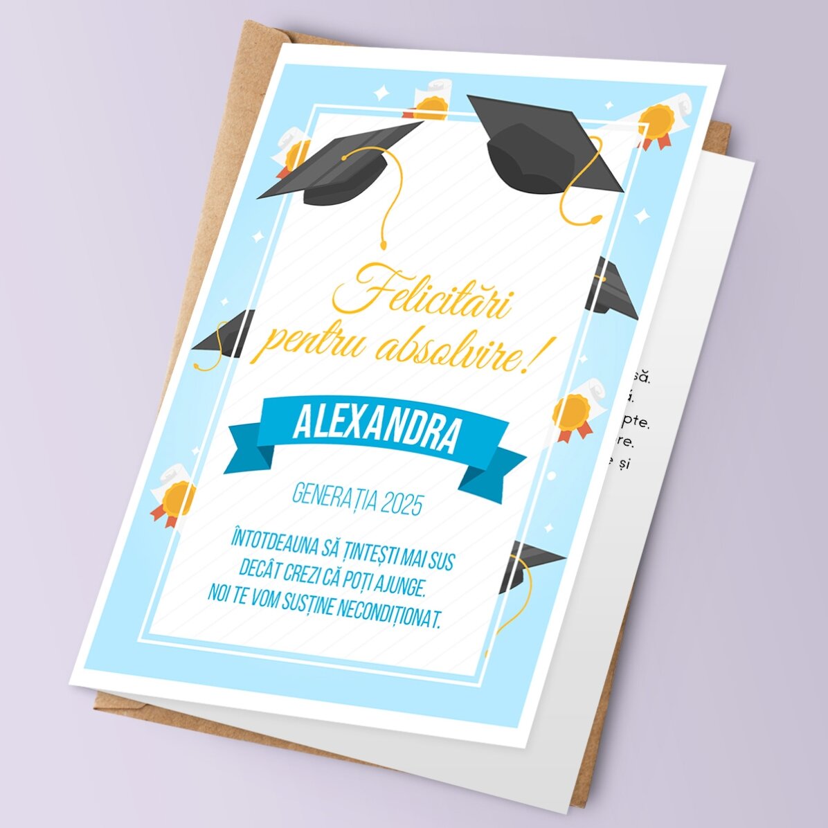 Biglietto di auguri personalizzato con testo - Laurea