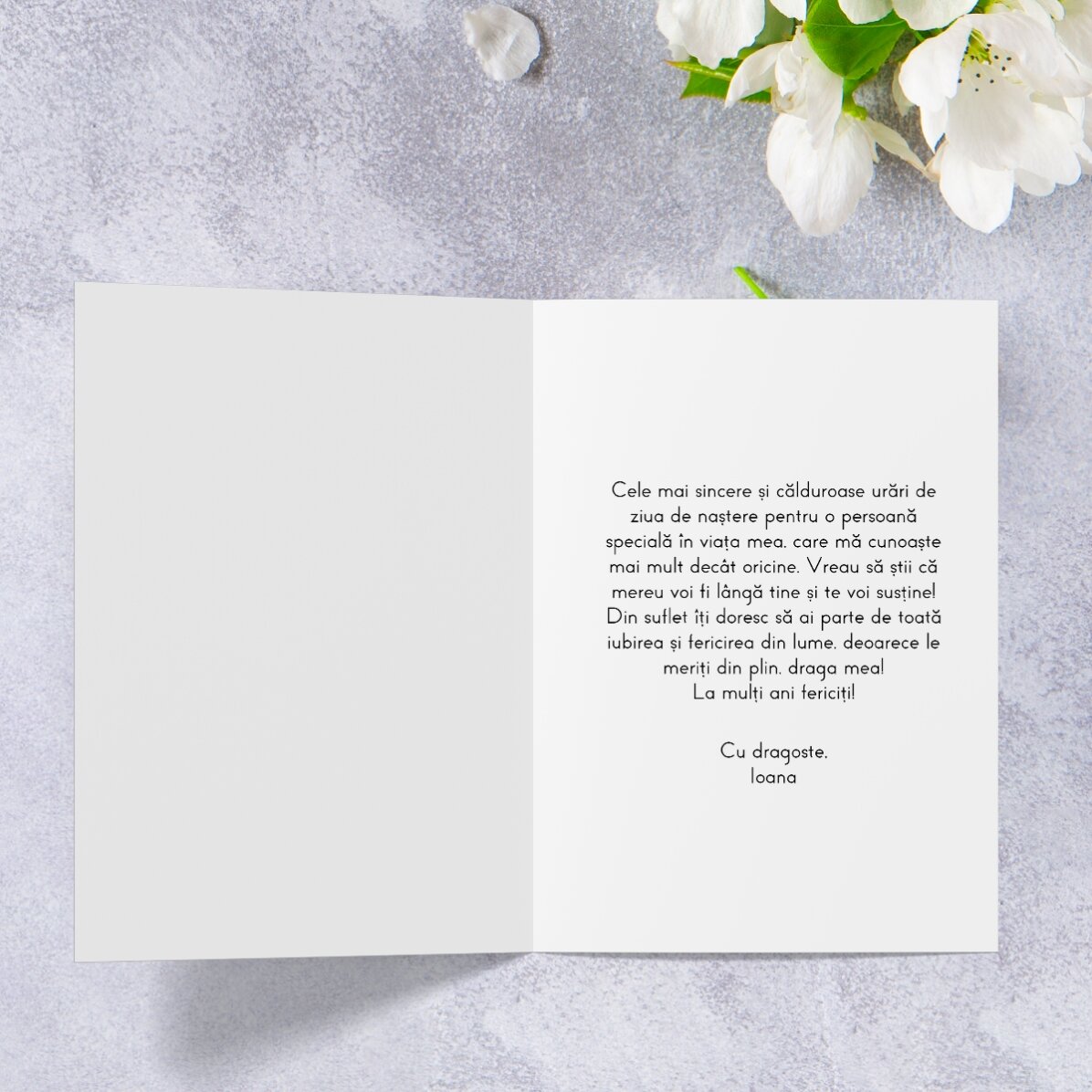 Biglietto di auguri personalizzato con testo - Elegance