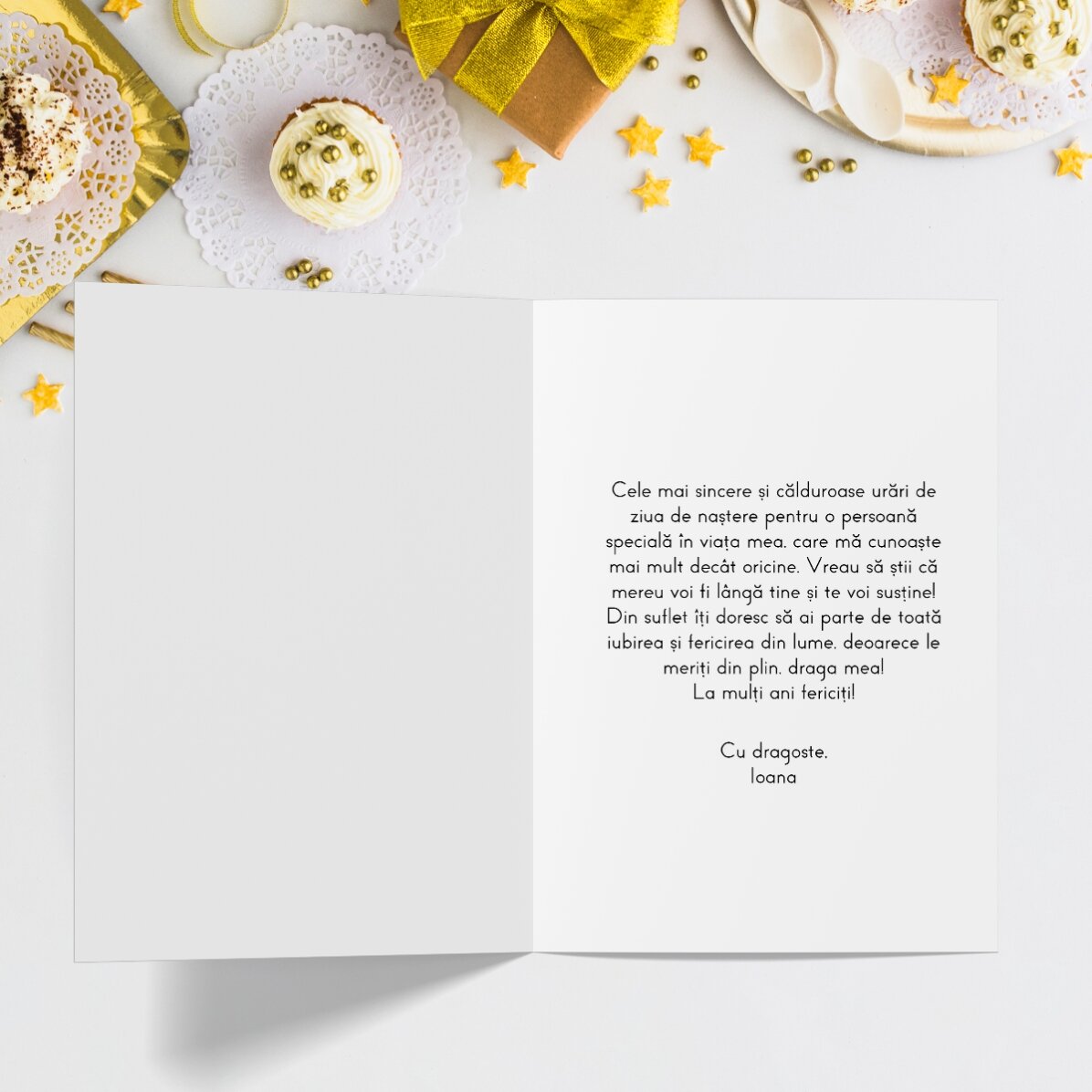 Biglietto di auguri personalizzato con testo - Festa