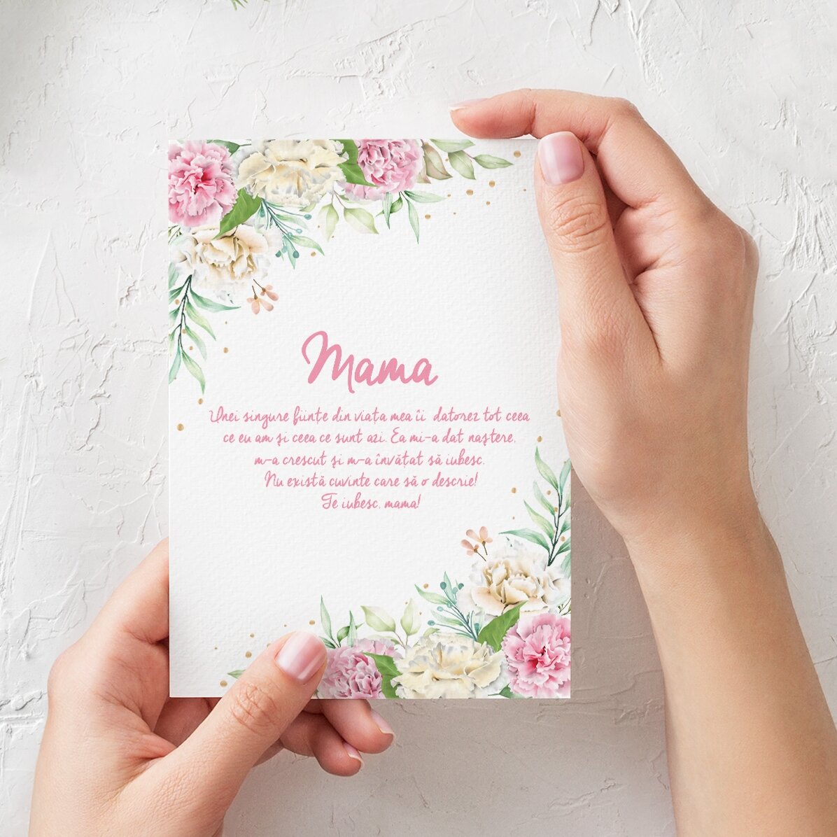 Biglietto di auguri personalizzato con testo - Ti voglio bene, mamma