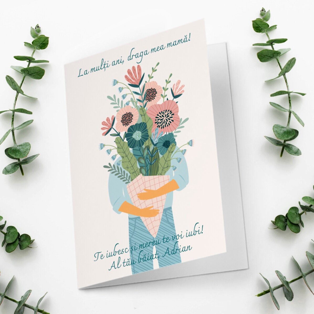 Biglietto di auguri personalizzato con testo - Un mazzo di amore!