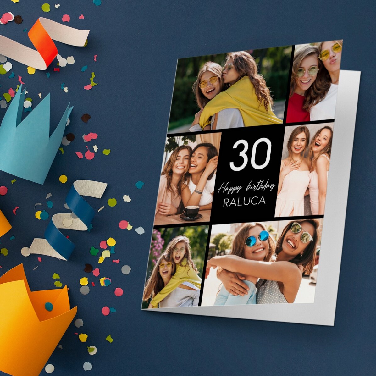 Biglietto di auguri personalizzato fronte-retro con foto e testo