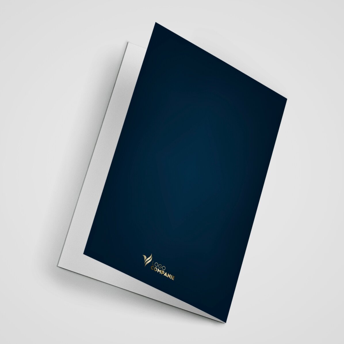 Biglietto di auguri personalizzato fronte-retro con testo e logo - Storia di Natale