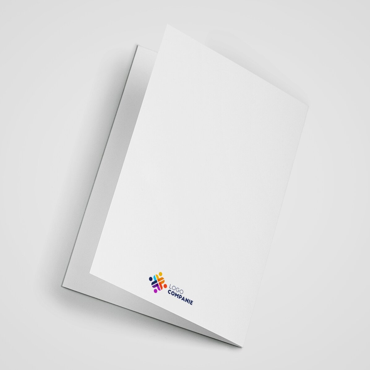 Biglietto di auguri personalizzato fronte-retro con testo e logo - La magia del Natale