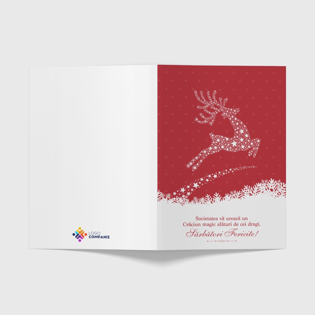 Biglietto di auguri personalizzato fronte-retro con testo e logo - La magia del Natale