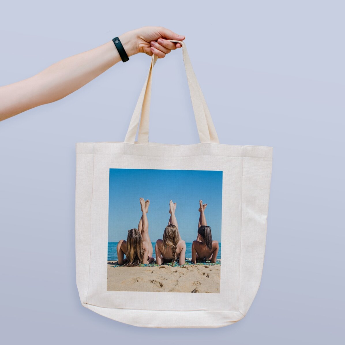 Borsa da spiaggia personalizzata con una foto