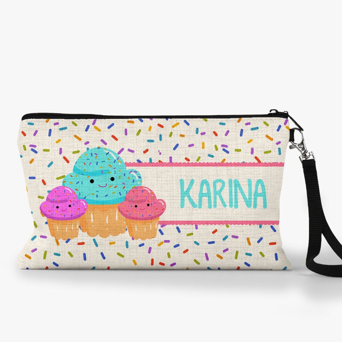 Borsetta per accessori personalizzata con nome - Cupcakes