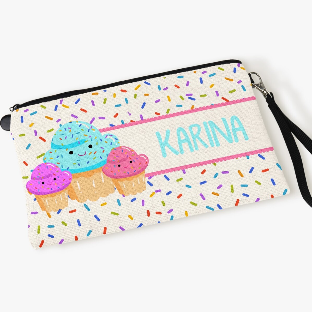 Borsetta per accessori personalizzata con nome - Cupcakes