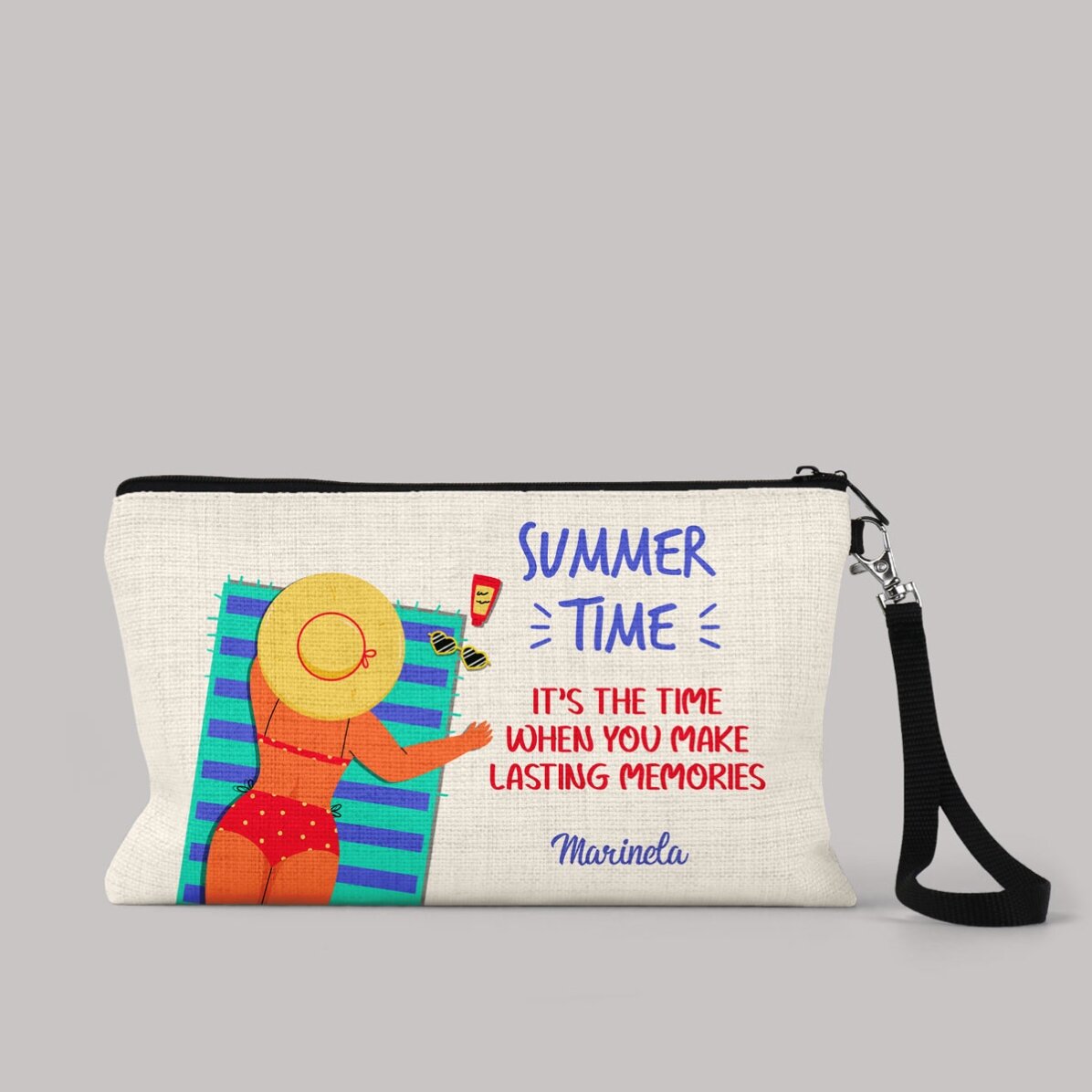 Borsetta per accessori personalizzata con scritta - On the beach