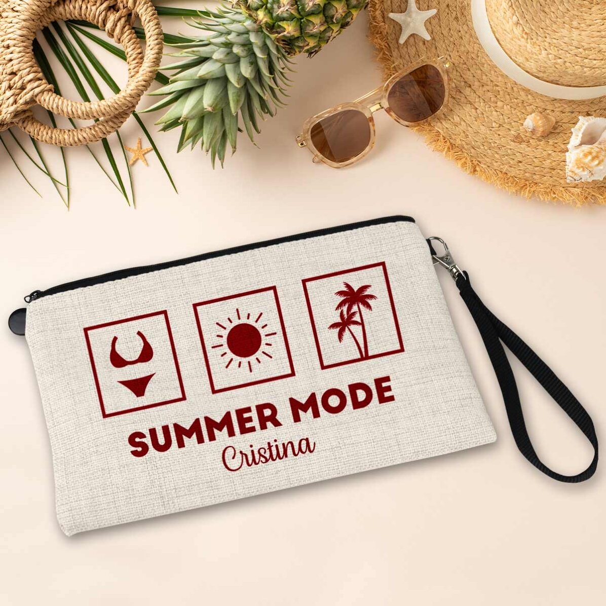 Borsetta per accessori personalizzata con scritta - Summer Mode
