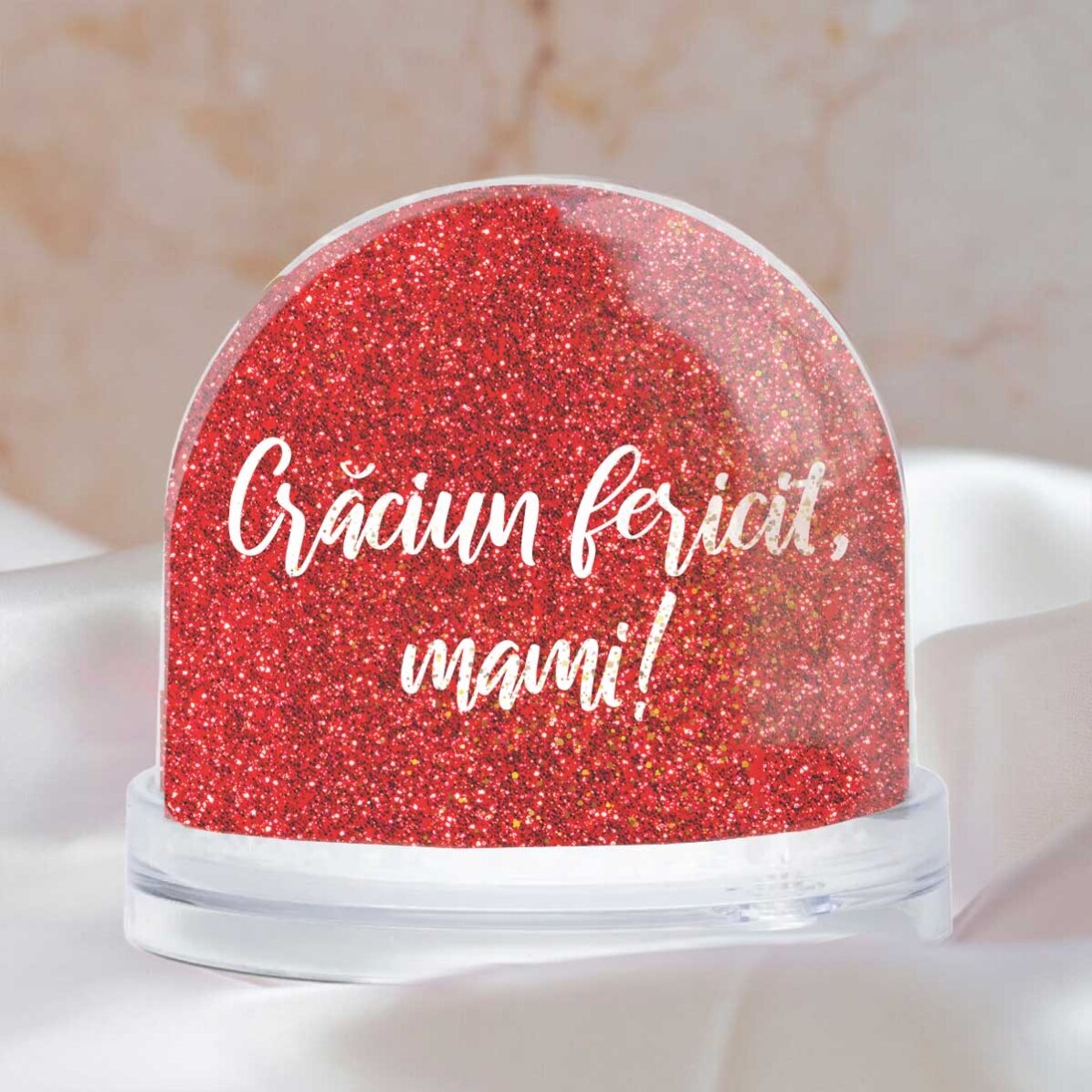Sfera da scrivania personalizzata con messaggio e foto - Buon Natale!