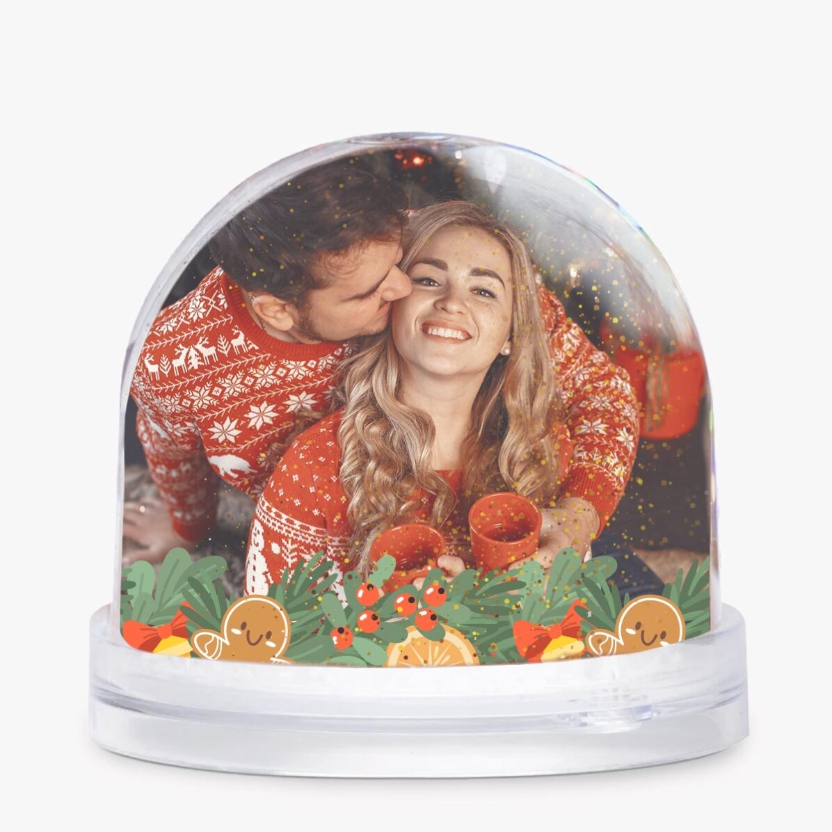 Pallina da scrivania personalizzata con messaggio e foto - Il primo Natale