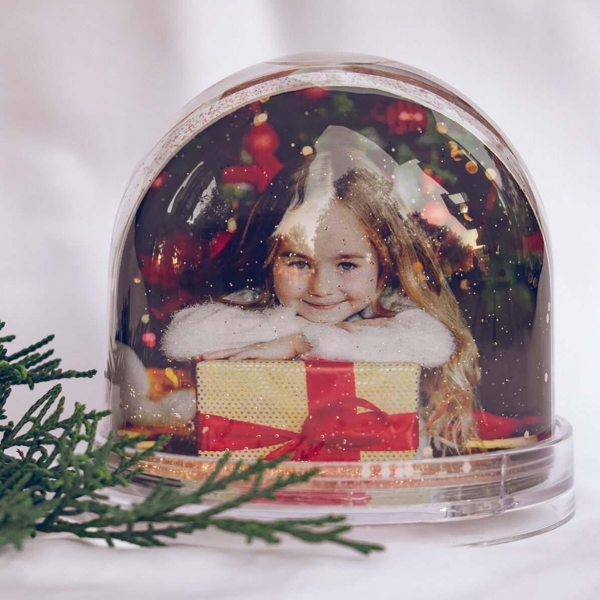 Pallina da scrivania personalizzata con foto e messaggio - Buon Natale!
