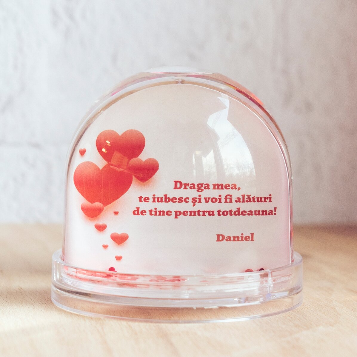 Sfera da scrivania personalizzata con foto e testo - Dichiarazione d