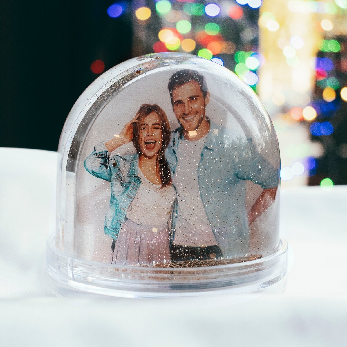 Sfera da scrivania personalizzata con foto e testo - Love