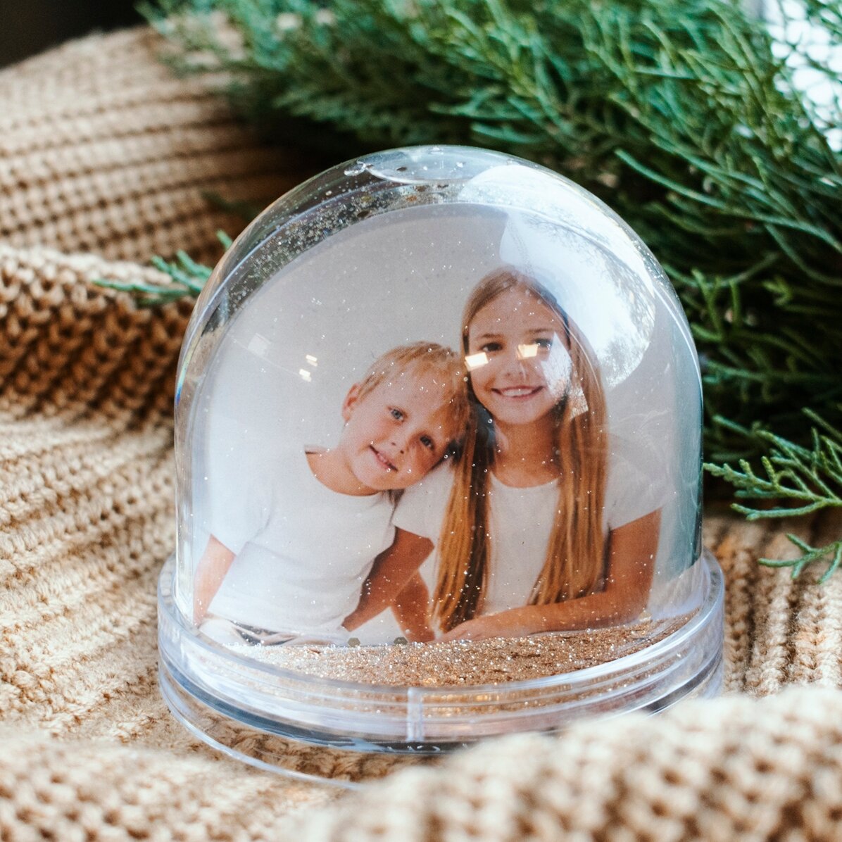 Sfera da scrivania personalizzata con foto e testo - La magia del Natale