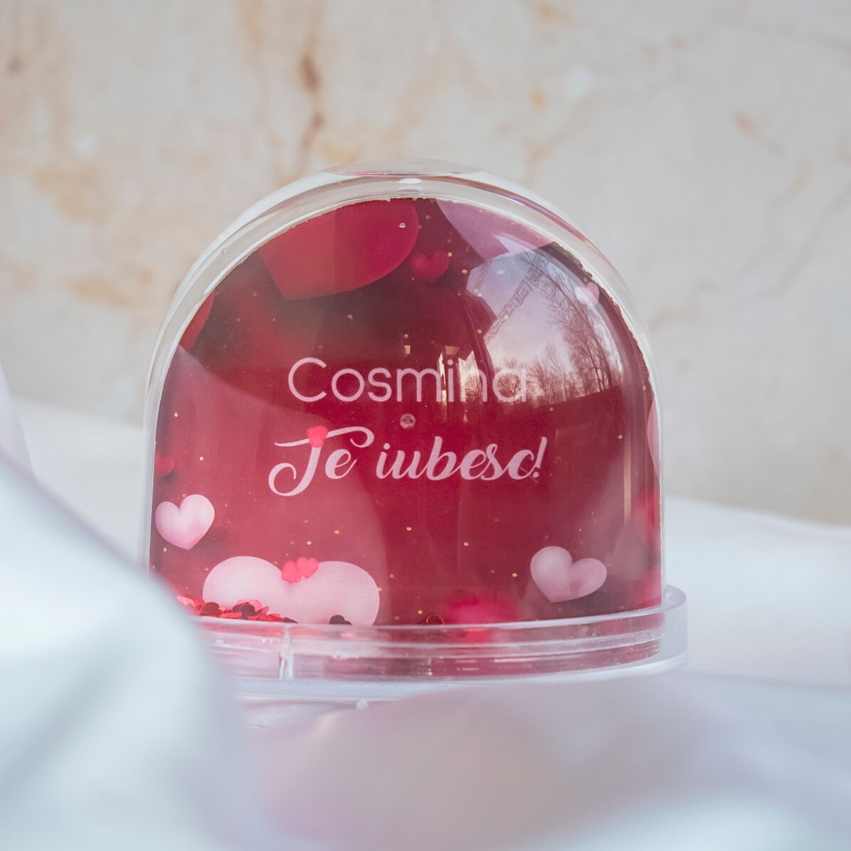 Sfera da scrivania personalizzata con foto e testo - Memories